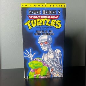 Vintage TMNT Sewer Heroes 2 VHS Turtles vs The Turtle Terminator